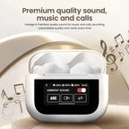 Display Earbuds, Touch Screen  Bluetooth 5.4 Ear Buds with Multifunctional 36H Bass Stereo Headphones, ANC/ENC Noise Cancelling